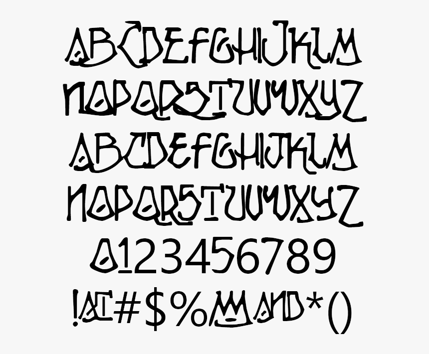 Fun Gothic Stylish All Caps Melt Ripple Example , Png - Calligraphy, Transparent Png