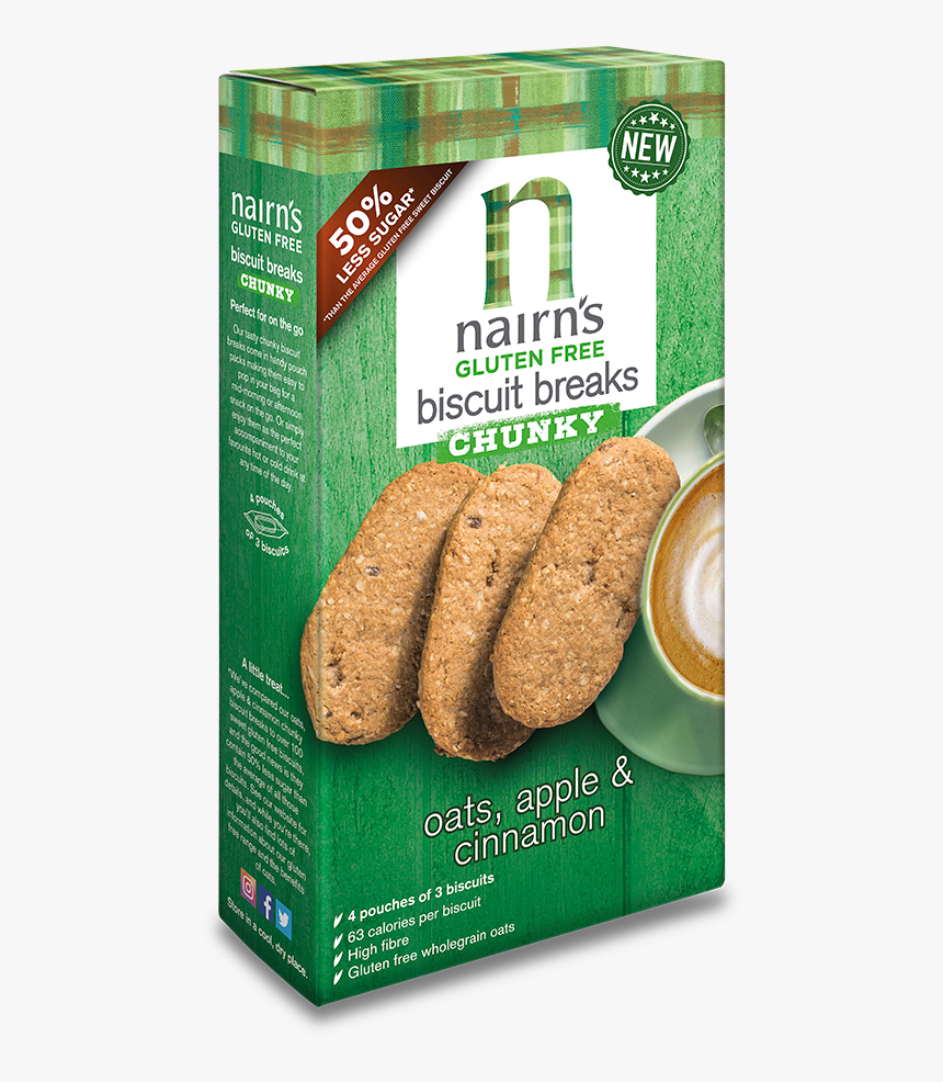 Apple & Cinnamon - Nairns Gluten Free Biscuit Breaks Oats Apple Cinnamon, HD Png Download