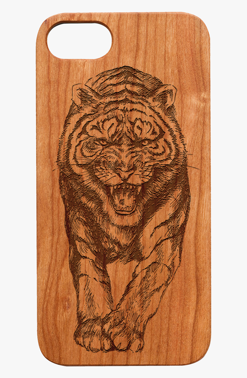 Wood Case - Lion Engraved Wood, HD Png Download