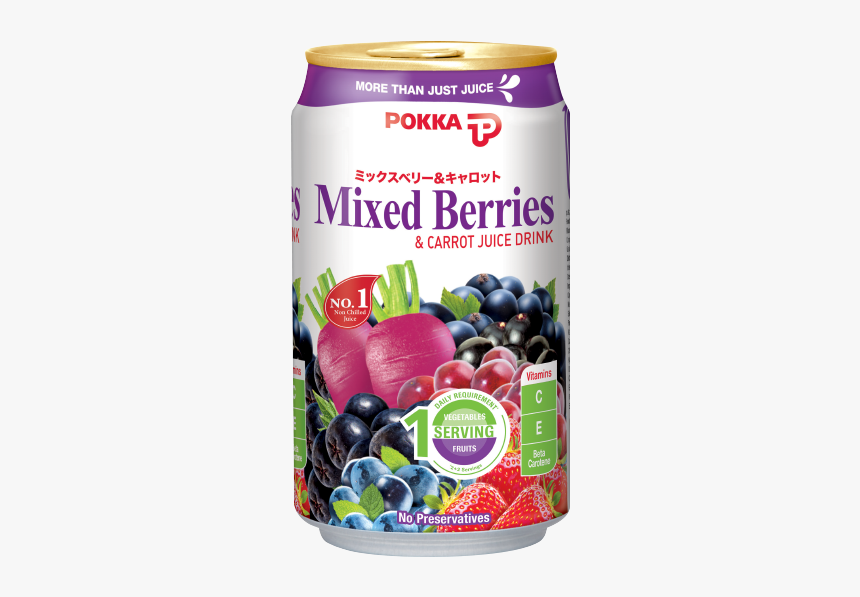 Mixed Berries & Carrot Juice Drink - Pokka Mixed Berries Juice, HD Png Download