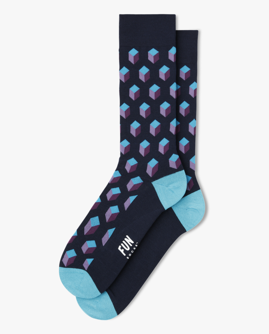 Men S 3d Geo Block Dress Socks - Sock, HD Png Download