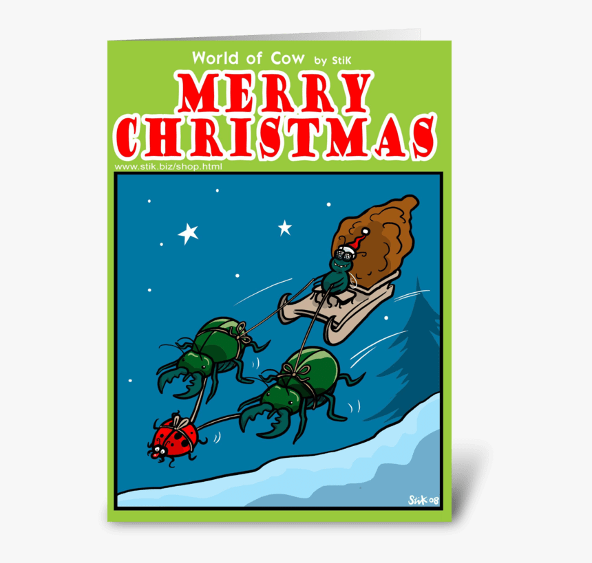 Father Fly Christmas Greeting Card - Cartoon, HD Png Download