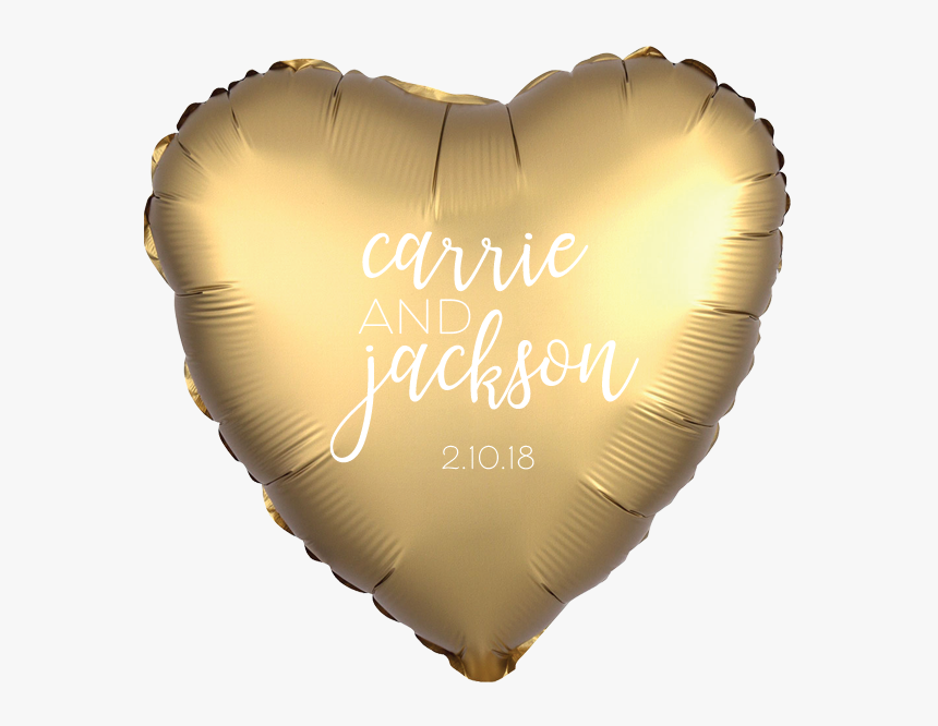 Satin Heart Balloon Gold, HD Png Download