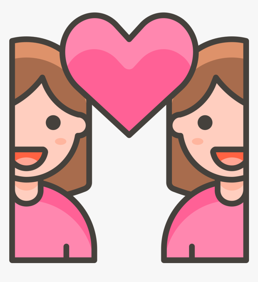 296 Couple With Heart Woman Woman - Emojis De Familia, HD Png Download