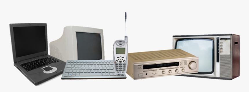 Old Laptop Computer Tv And Phone - Gadget, HD Png Download