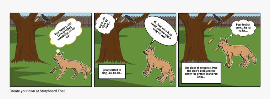 Crow And The Fox Hungry Comic, HD Png Download