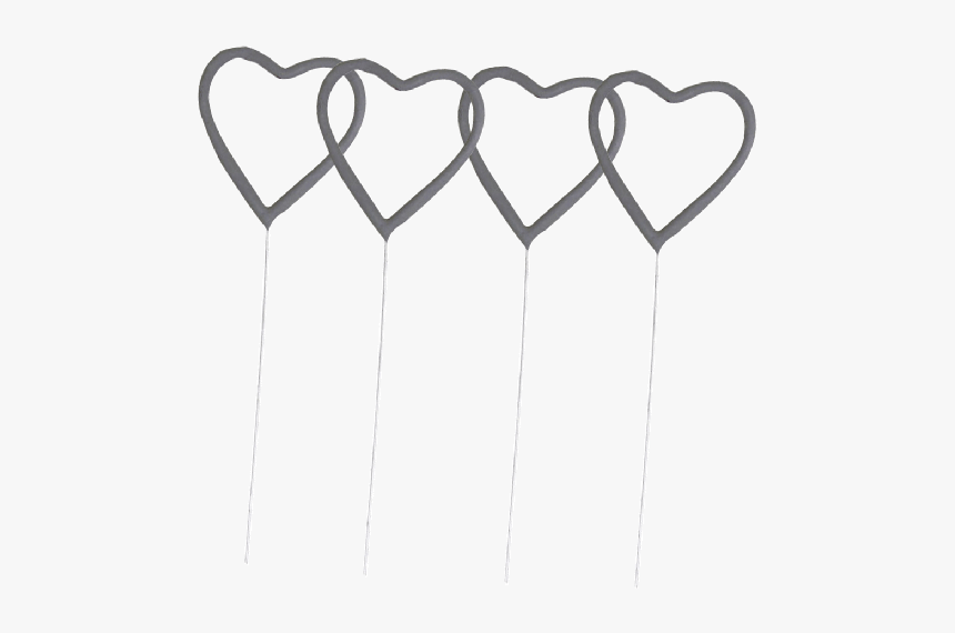 Heart Shaped Sparklers 4 192 - Sketch, HD Png Download