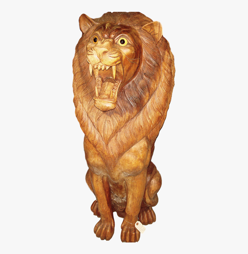 Wooden Lion Carving Png, Transparent Png