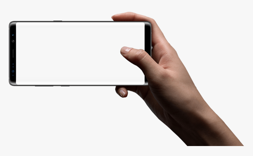 Hand Holding The Galaxy Note8 In Landscape Mode - Mobile In Hands Png, Transparent Png