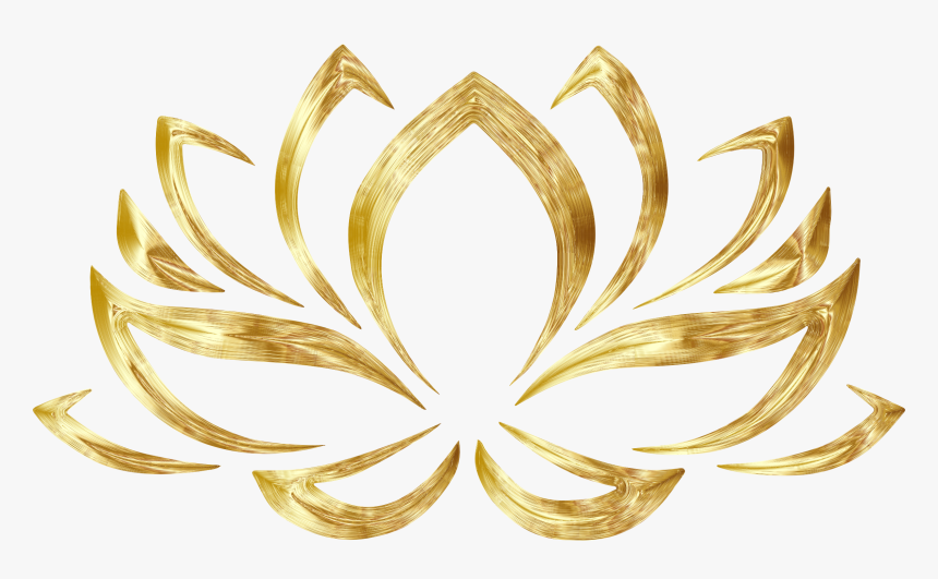 Gold Clipart Flower - Gold Lotus Flower Png, Transparent Png