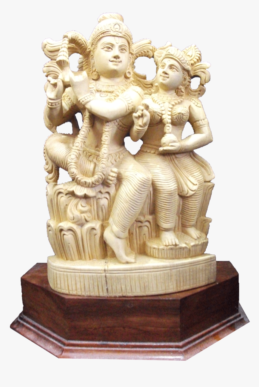 Radha Krishnan Sitting Front - Carving, HD Png Download