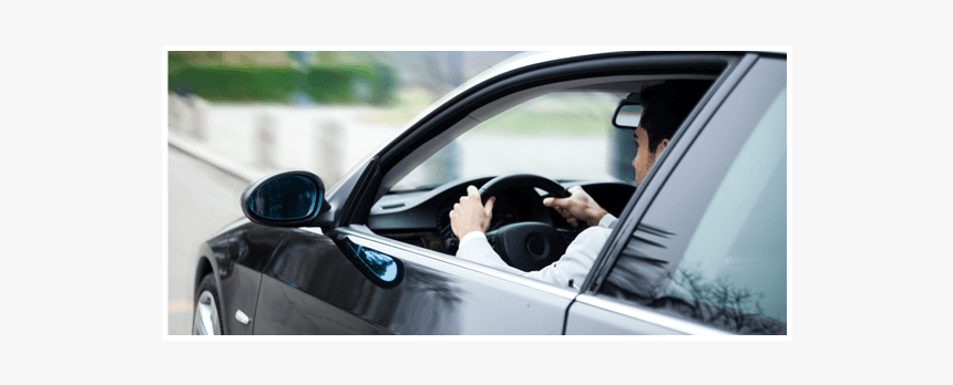 A Man Driving A Black Car - 汽車 後 照 鏡, HD Png Download