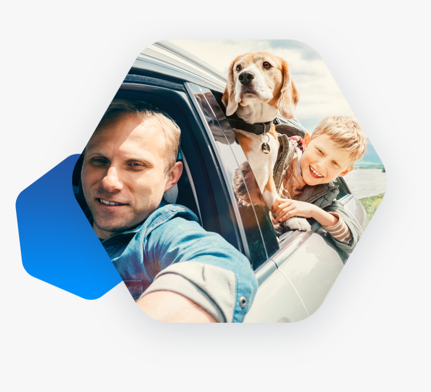 Man With Dog And Son, HD Png Download