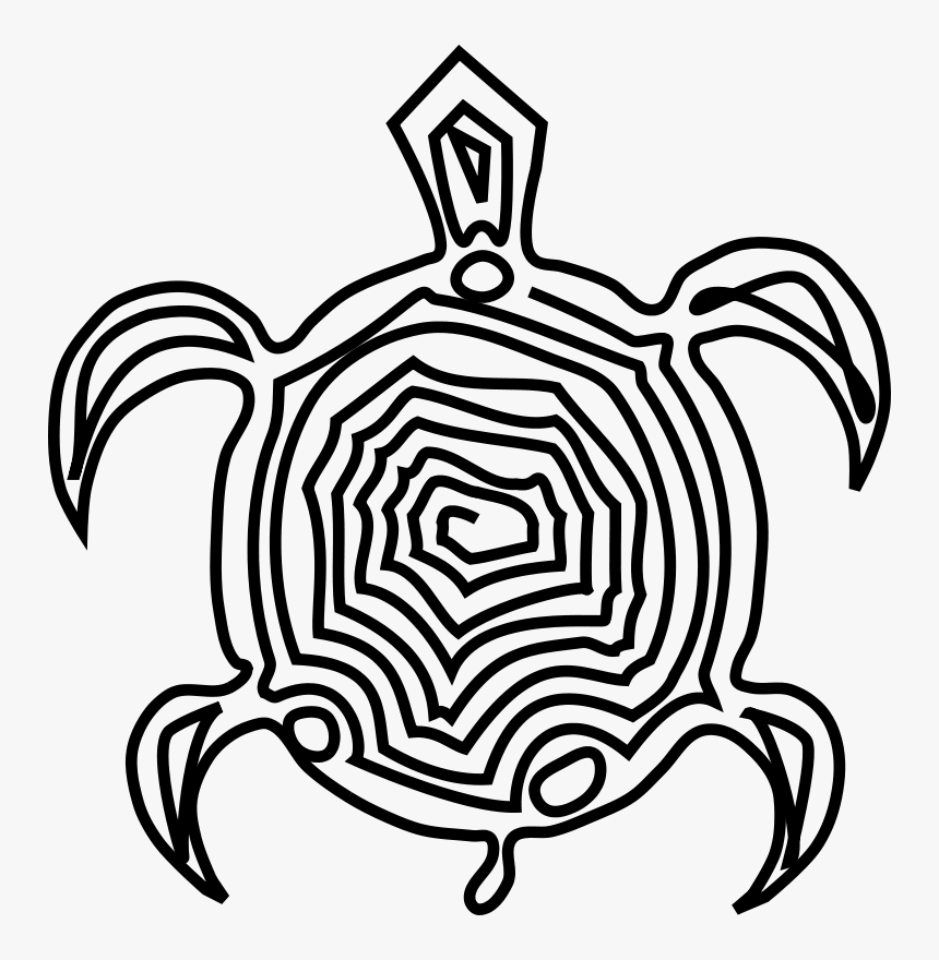 Sea Turtle Hawaiian Tortoise - Sea Shells Clip Art Black And White, HD Png Download