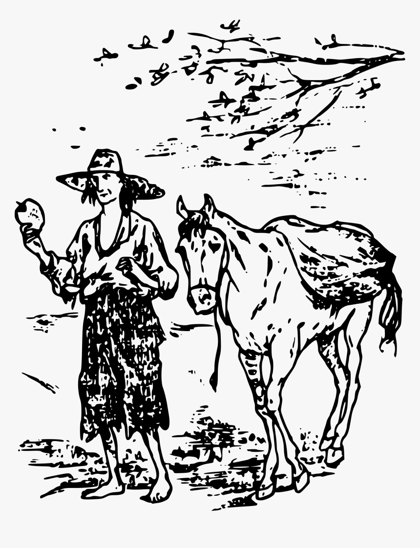 Johnny Appleseed And Horse Clip Arts - Johnny Appleseed With Horses, HD Png Download