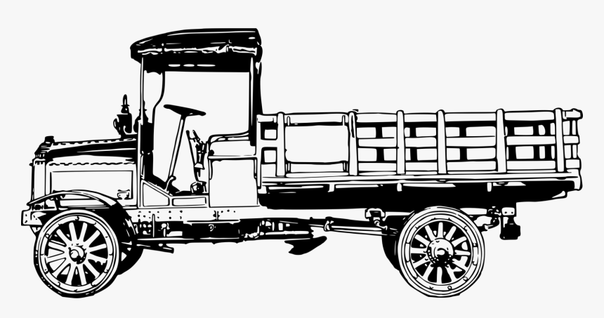 Wheel,wagon,car - Vintage Trucks In Black And White, HD Png Download