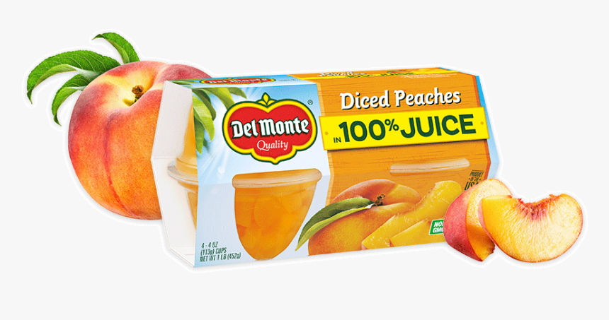 Peaches, Fruit Cup® Snacks - Delmonte Sliced Peaches 100 Calories, HD Png Download