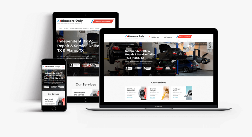 Image Of Mobile Website For An Auto Repair Company - Web Design, HD Png Download