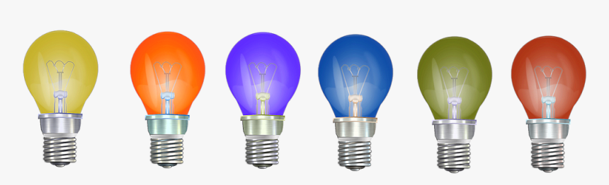 Colored Light Bulbs Png, Transparent Png