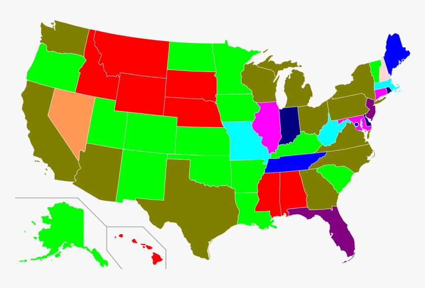 Transparent Blank License Plate Png - Us Governors Map 2008, Png Download