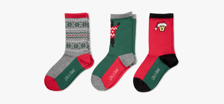 3-pack Kids Holiday Crew Socks - Sock, HD Png Download