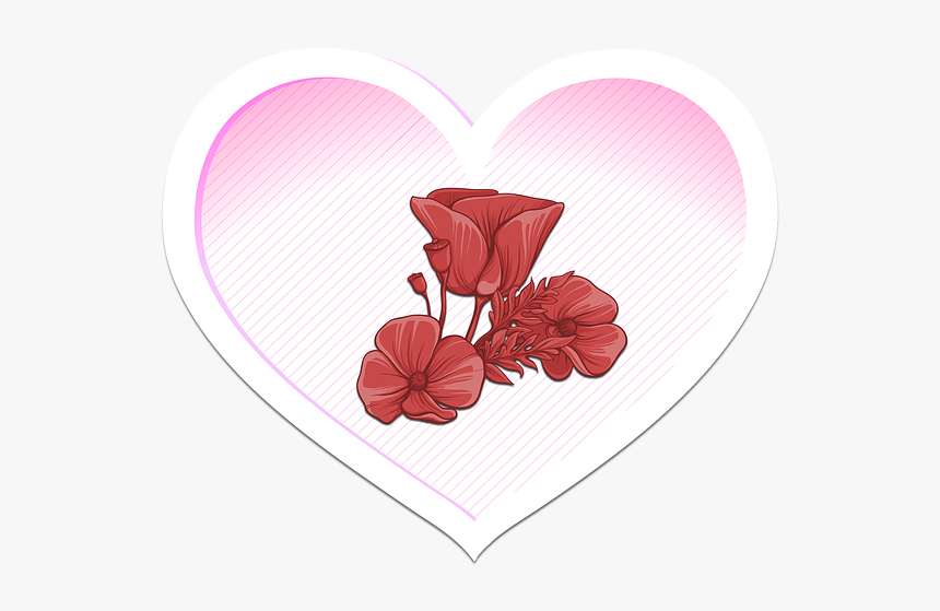 Heart, Flower, Love, Valentine S Day, Symbol, Affection - Valentine S Day Heart Png, Transparent Png