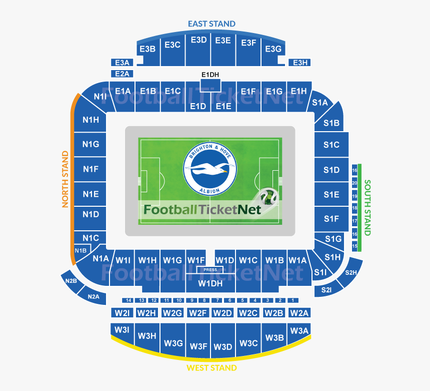 File Mob, Png V - Brighton Stadium Away Section, Transparent Png