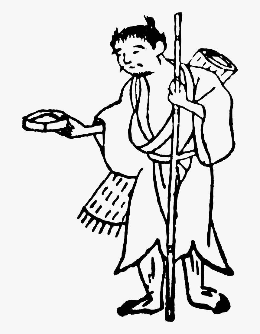 Beggar Japan Man - Outline Picture Of Beggar, HD Png Download