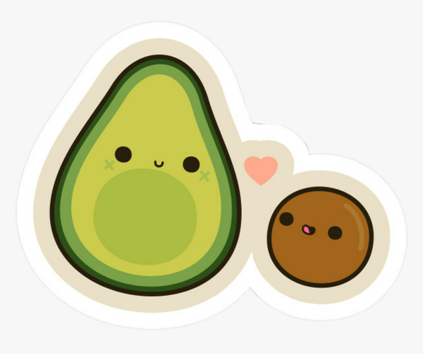 Avocado Clipart Cute Tumblr - Cute Avocado Drawing, HD Png Download