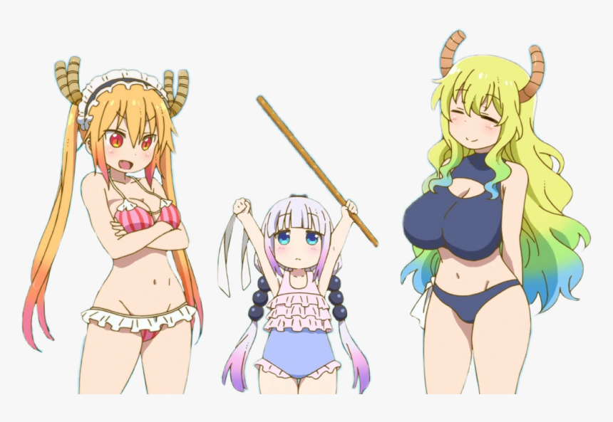 #lucoa #tohru #kana #misskabayashimaid - Miss Kobayashi's Dragon Maid Beach, HD Png Download