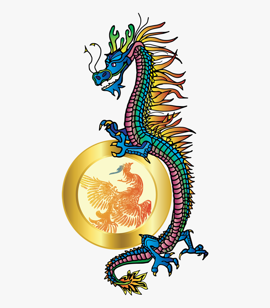 Dragon And Phoenix - Illustration, HD Png Download