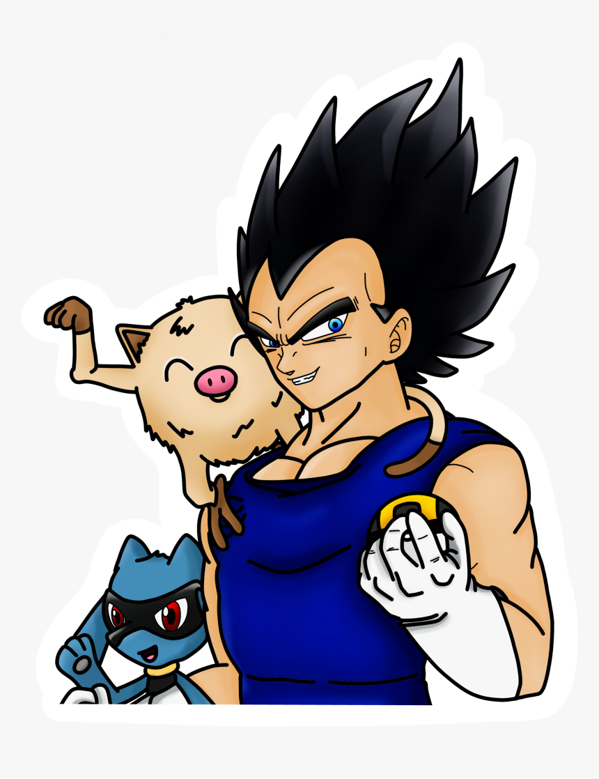 Vegeta Pokemon Trainer Sticker Clipart , Png Download - Vegeta Pokemon, Transparent Png