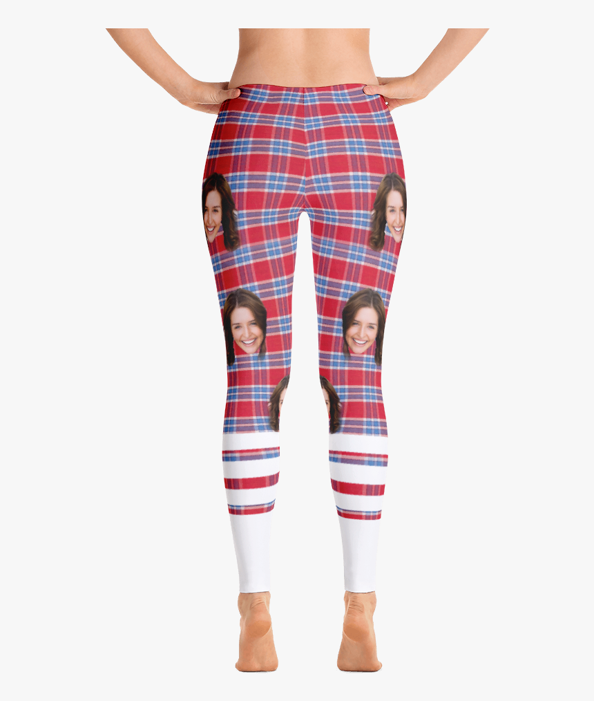 Ugly Leggings With Faces Blue Checker - Leggings, HD Png Download