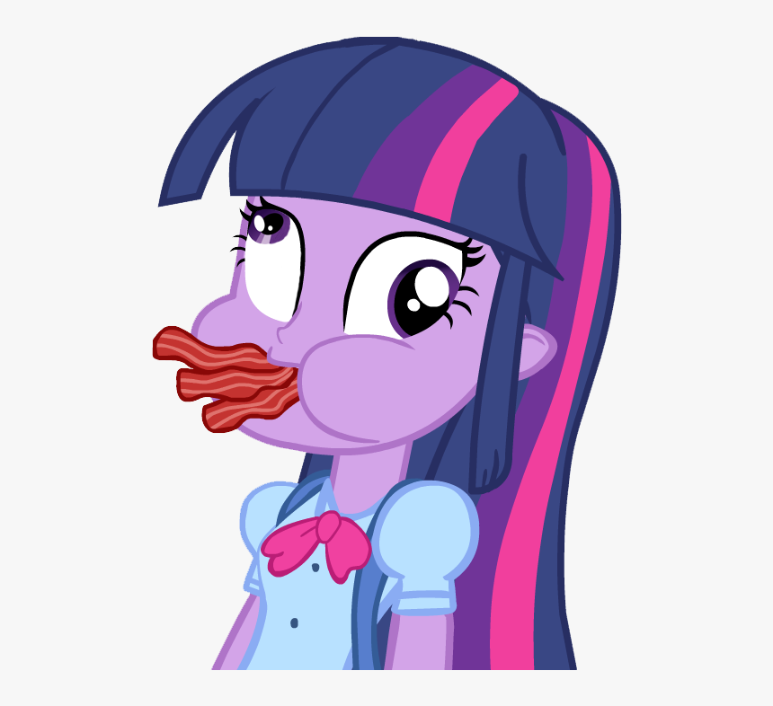 Tiarawhy, Bacon, Carnivore, Derp, Edit, Equestria Girls, - Twilight Sparkle Eating Bacon, HD Png Download