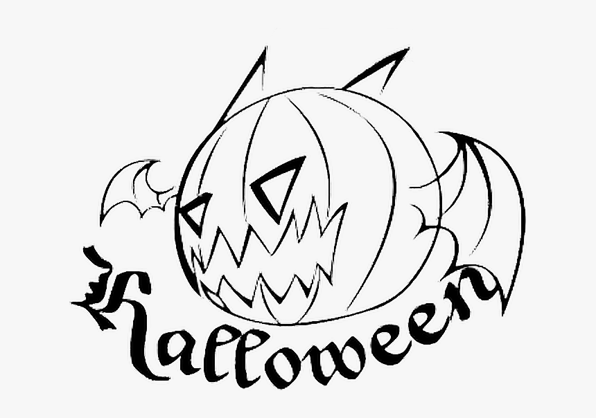 #halloween #pumpkin #evil #wings #tattoo #happyhalloween - コウモリ ハロウィン, HD Png Download