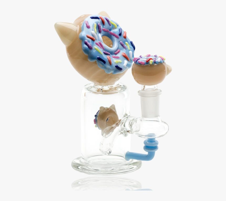 Kitty Cat Blueberry Donut Custom Mini Rig Water Bubbler - Donut Kitty Dab Rig, HD Png Download