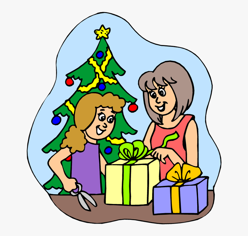 Christmas Gift Wrapping Clipart, HD Png Download