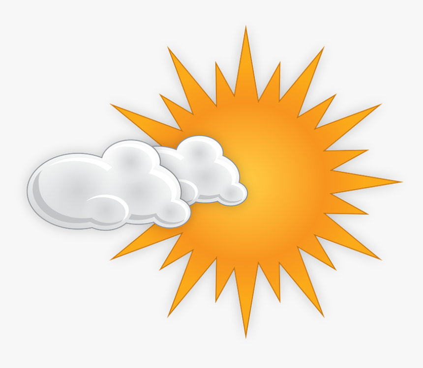Cloudy Sunset Clipground Free Graphic Slightly Clouds - Clip Art Picture Of A Sun, HD Png Download