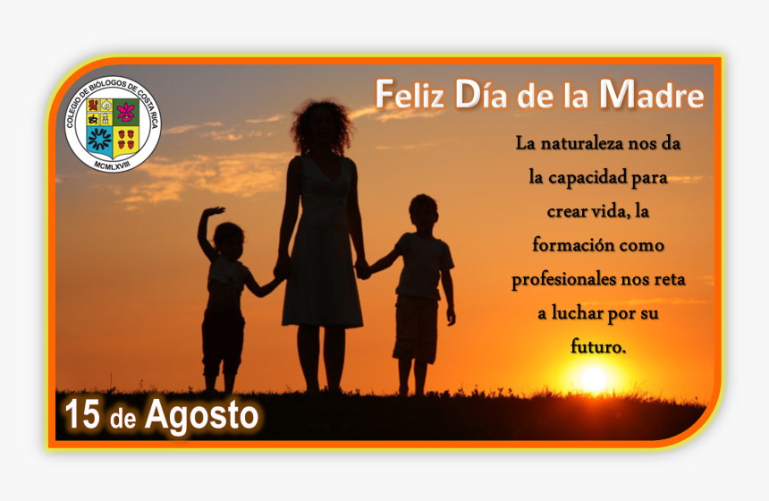 Mother And Children Silhouette, HD Png Download
