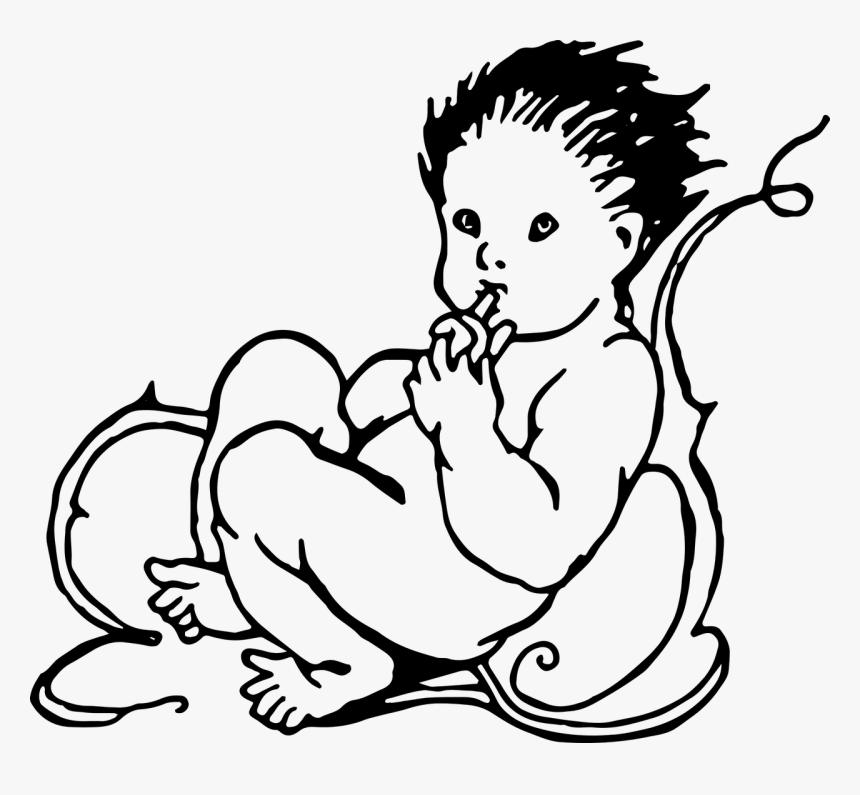 Victorian Drawing Of Baby, HD Png Download