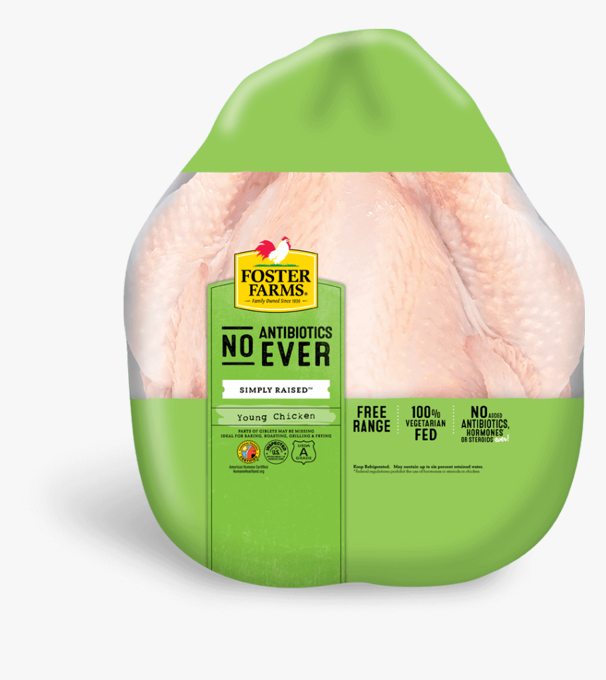 Whole Young Chicken With No Antibiotics Ever - Antibiotic Free Chicken, HD Png Download