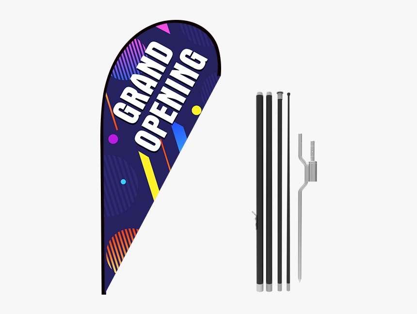 8ft Grand Opening Stock Teardrop Flag With Ground Stake - Skateboarding, HD Png Download