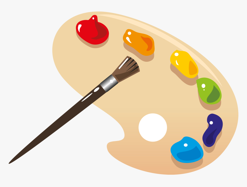 Clip Art Clip Art Pincel Boder - Paleta De Tinta Com Pincel Png, Transparent Png
