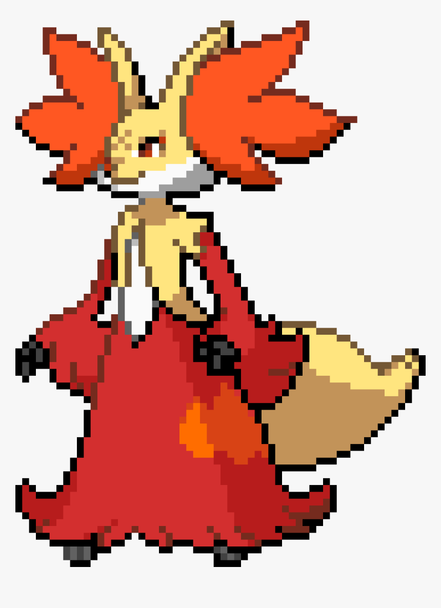 Delphox Pokemon Pixel Art, HD Png Download