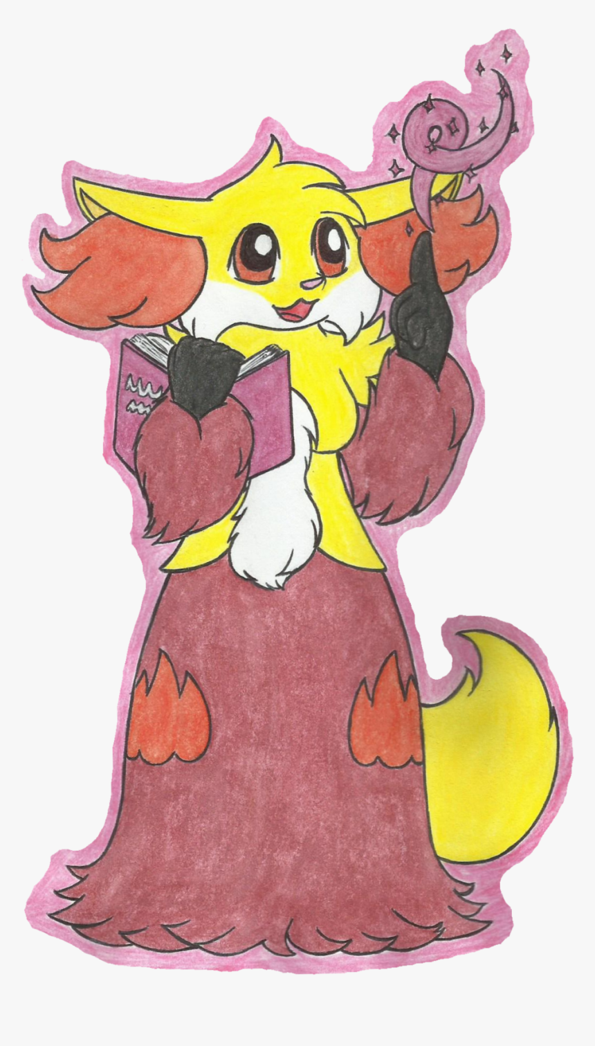 Delphox Use Fancy Magic - Cartoon, HD Png Download