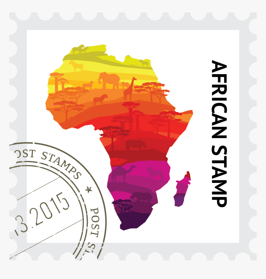 African Stamp - Africa Map Vector Png, Transparent Png