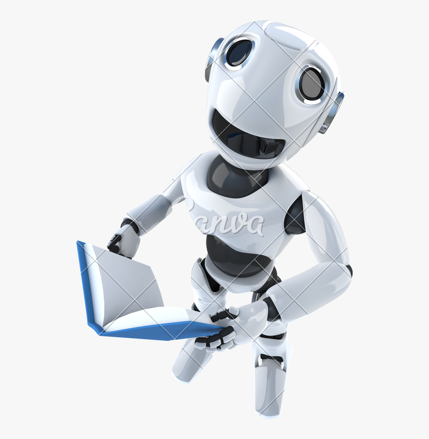 Robot Reading Png, Transparent Png