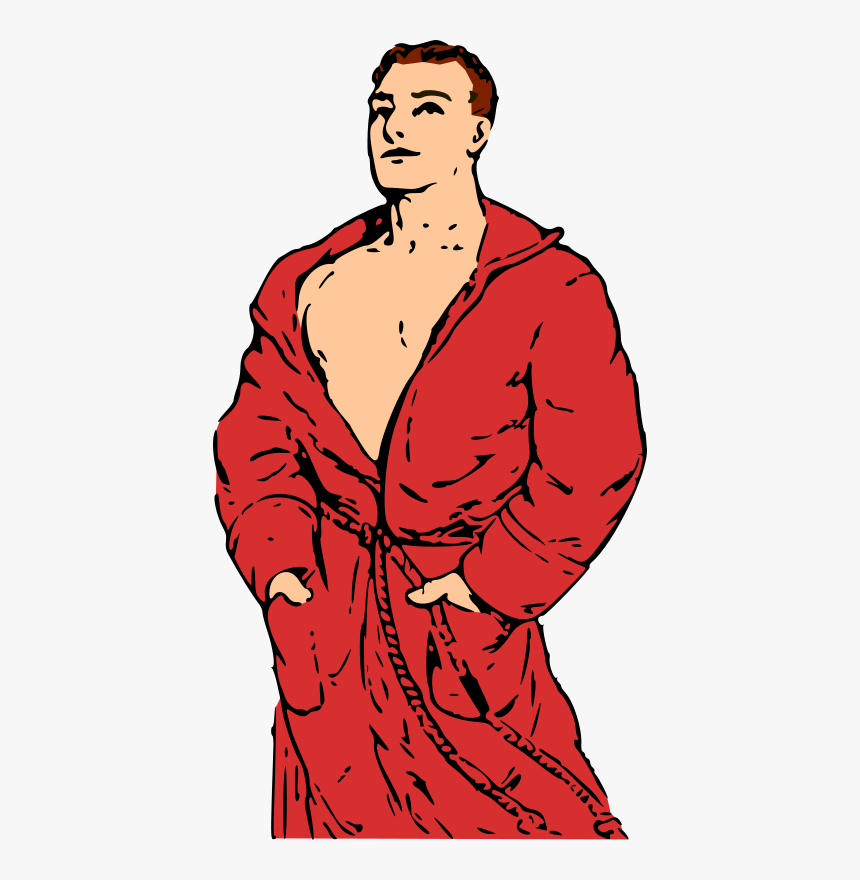 Man In Bathrobe - Sexy Man Cartoon Png, Transparent Png