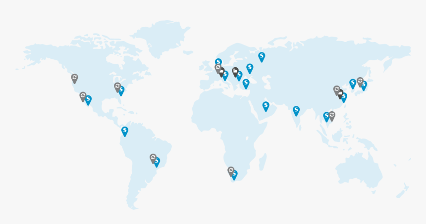Worldwide - Asia Map With Black Background, HD Png Download
