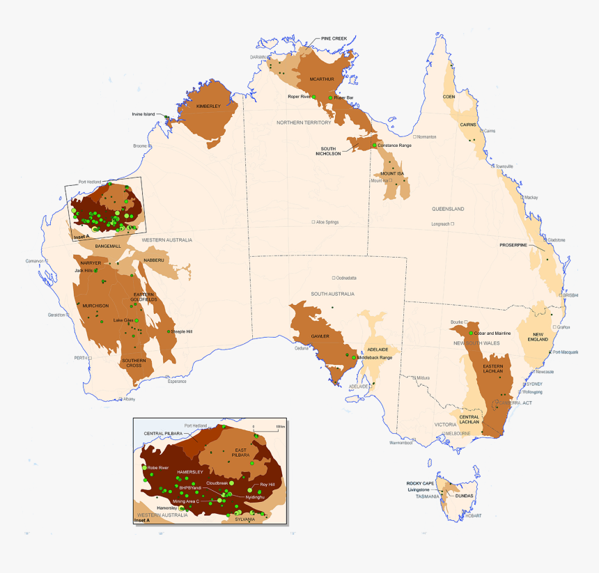 Iron Ore In Australia Map, HD Png Download